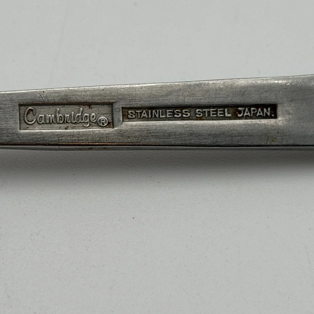 Cambridge Stainless Steel Japan Pie Cake Server Floral Scroll Handle Vintage